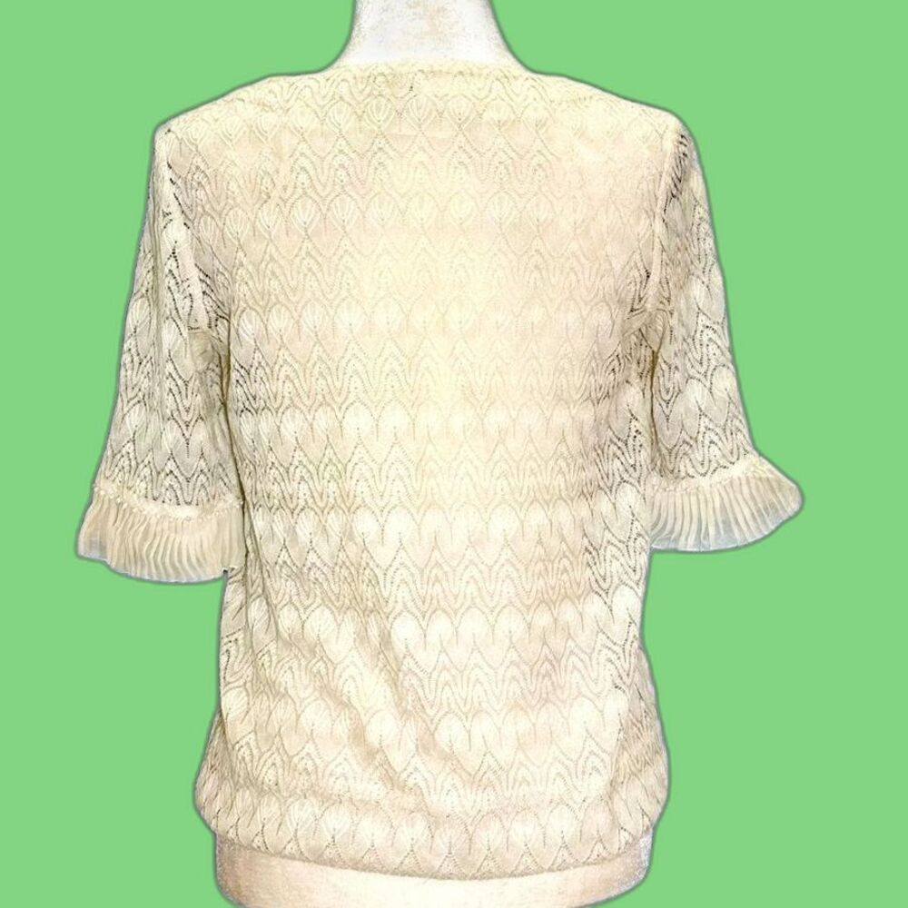 #S1   3.1 Phillip Lim Crochet Lace Top with Silk Bow Sz 4 - Picture 3 of 8